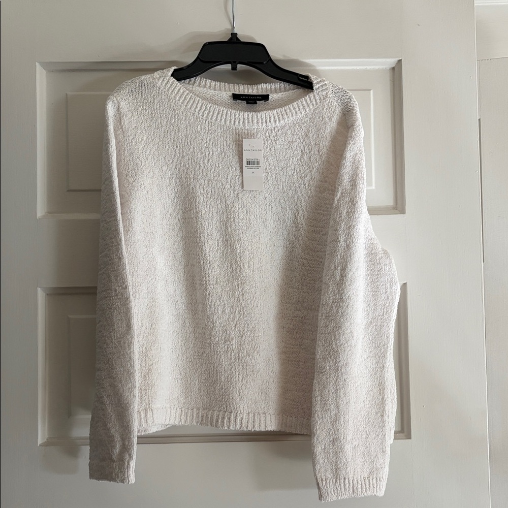 Ann Taylor Cozy White Sweater, NWT